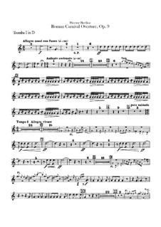 Le Carnaval Romain. Overture, H.95 Op.9: parte Trompete e cornetas by Hector Berlioz
