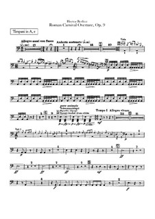 Le Carnaval Romain. Overture, H.95 Op.9: parte percusão by Hector Berlioz