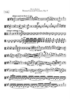 Le Carnaval Romain. Overture, H.95 Op.9: parte viola by Hector Berlioz