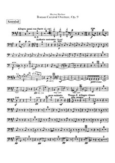 Le Carnaval Romain. Overture, H.95 Op.9: Parte contrabaixo by Hector Berlioz