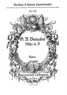 Mass in D Major: parte tenor by Giuseppe Antonio Bernabei