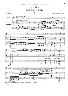 Suite for Violin and Piano, Op.34: partitura by Émile Bernard