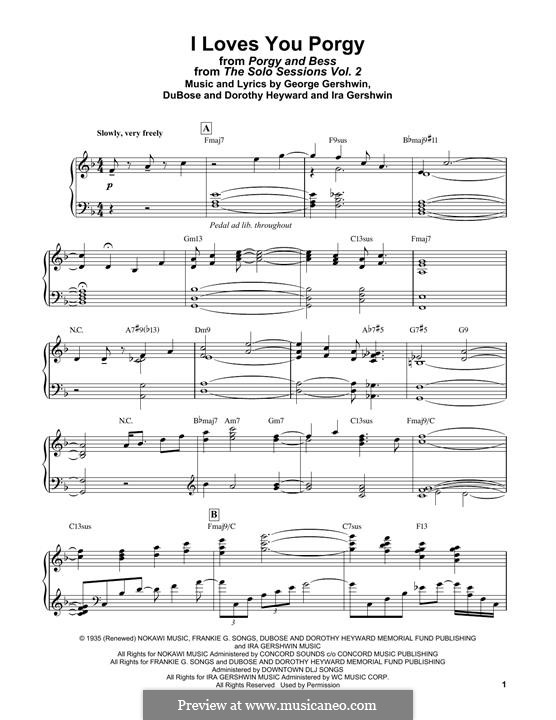 I Loves You, Porgy: Facil para o piano by George Gershwin