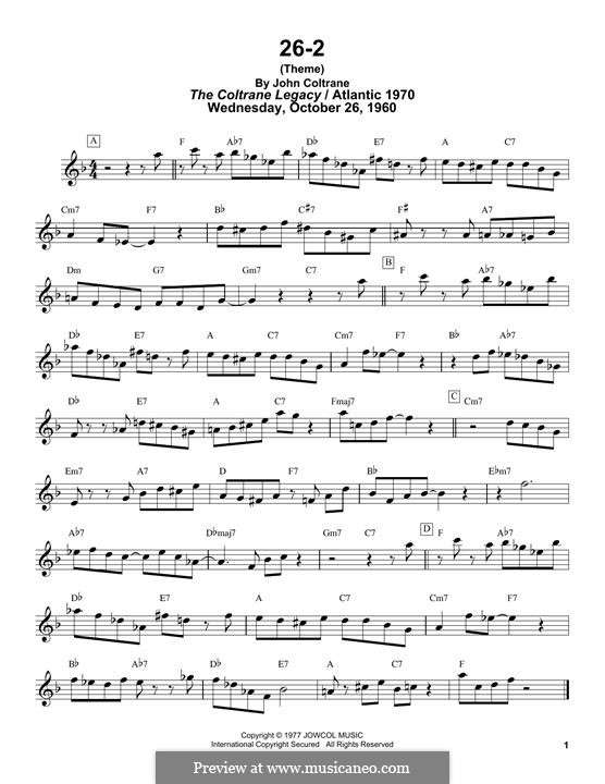 26-2: para saxofone tenor by John Coltrane