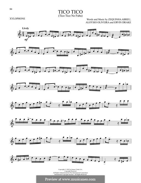 Tico-Tico no fubá: For xylophone (The Andrews Sisters) by Zequinha de Abreu