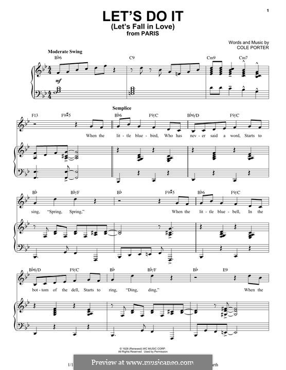 Let's Do It (Let's Fall in Love) por C. Porter Partituras on músicaNeo