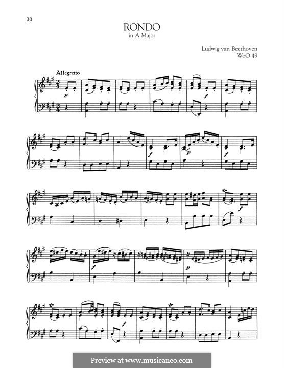 Rondo in A Major, WoO 49: Para Piano by Ludwig van Beethoven