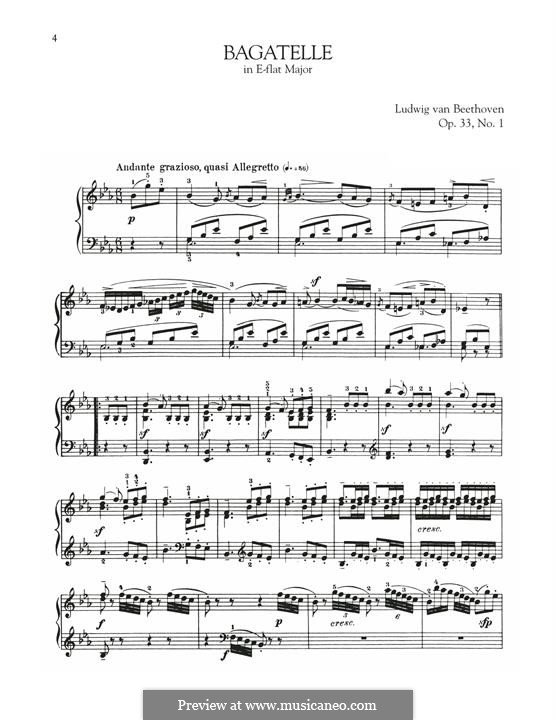 Bagatelles, Op.33: Bagatelle No.1 by Ludwig van Beethoven