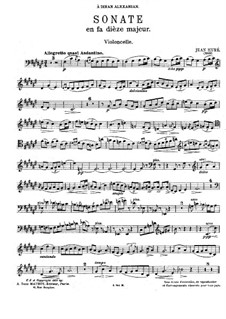 Sonata for Cello and Piano No.3 in F Sharp Major: Sonata for Cello and Piano No.3 in F Sharp Major by Jean Huré