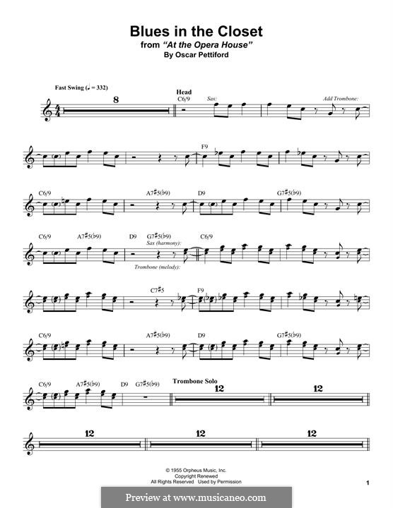 Blues in the Closet: para saxofone tenor by Oscar Pettiford