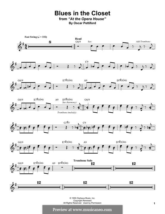 Blues in the Closet: para Saxofone Alto by Oscar Pettiford