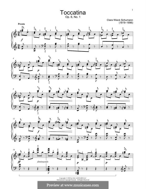 Soirées musicales, Op.6: No.1 Toccatina by Clara Schumann