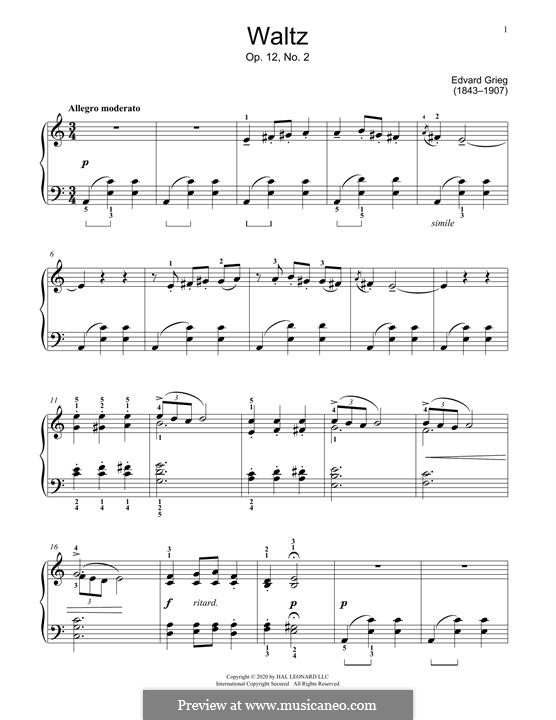 Lyric Pieces, Op.12: Valsa No.2 by Edvard Grieg