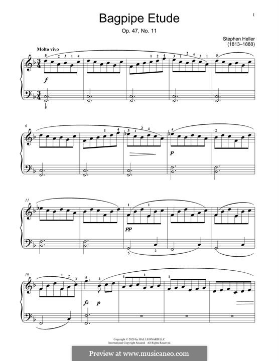 Twenty-Five Etudes, Op.47: Estudo No.11 by Stephen Heller