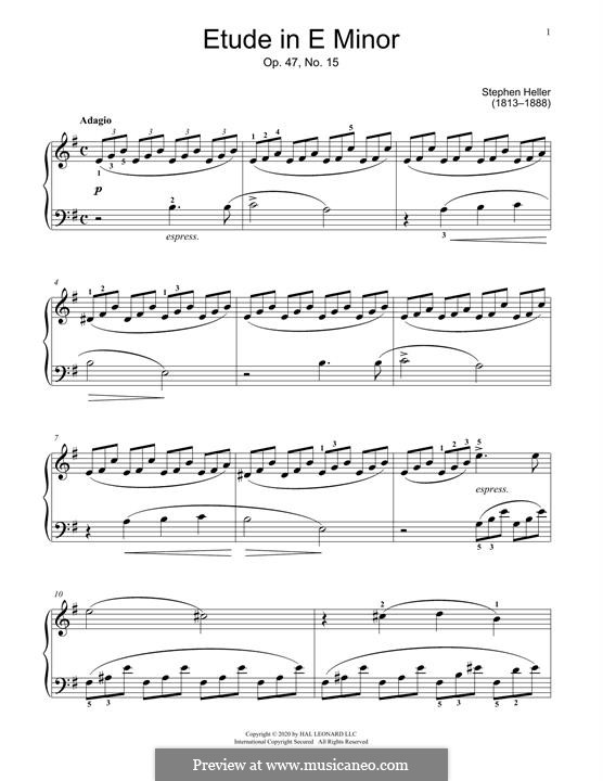 Twenty-Five Etudes, Op.47: estudo No.15 by Stephen Heller