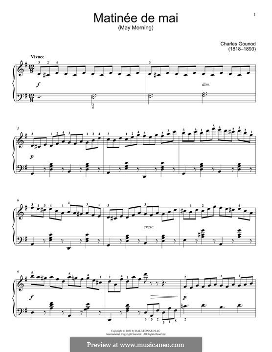 Matinée de mai: Para Piano by Charles Gounod