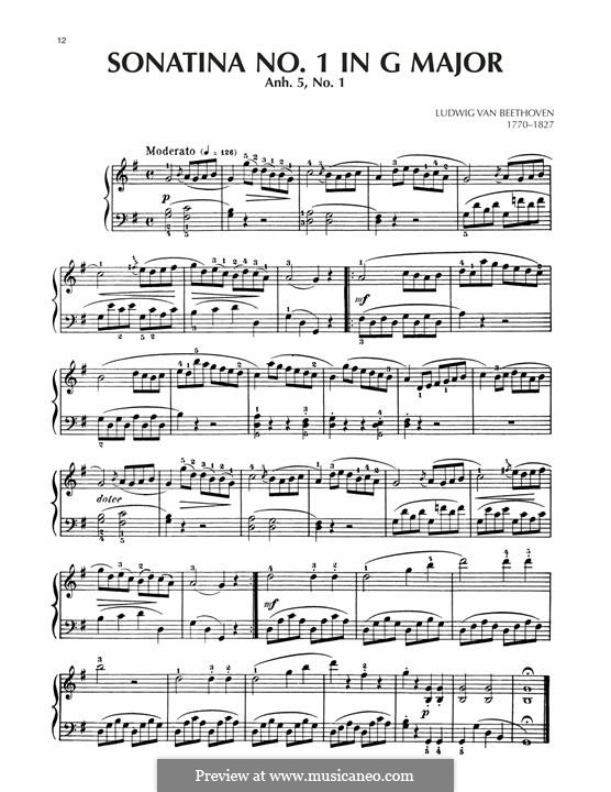Sonatina in G Major: Para Piano by Ludwig van Beethoven