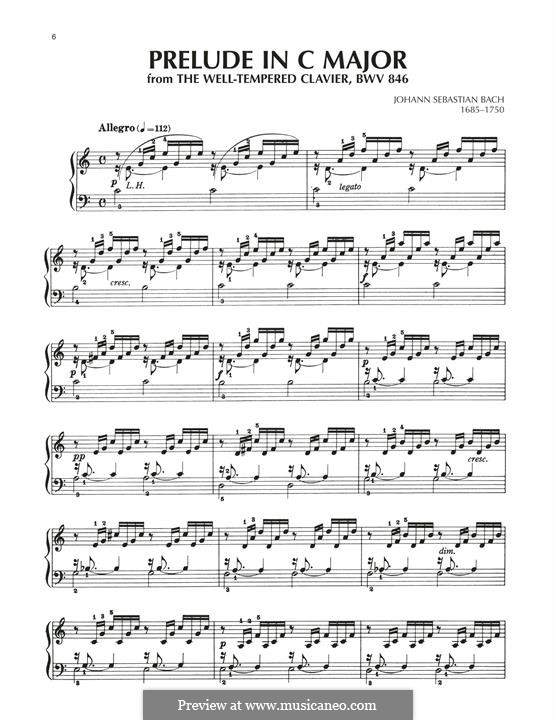 Prelude and Fugue No.1 in C Major, BWV 846: Prelude by Johann Sebastian Bach