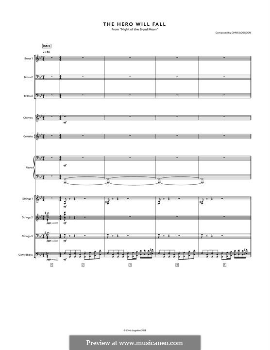 The Hero Will Fall (from Night of the Blood Moon): partitura completa by Chris Logsdon