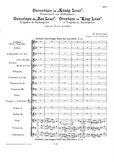 King Lear. Overture, H.53 Op.4: partitura completa by Hector Berlioz