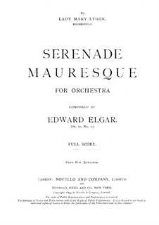 Three Characteristic Pieces, Op.10: No.2 Sérénade Mauresque – full score by Edward Elgar