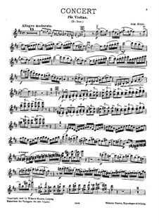 Violin Concerto in D Major: versão para violino e piano - parte violino by August Enna