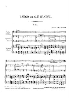 Largo (Ombra mai fu): For violin, harmonium and piano by Georg Friedrich Händel