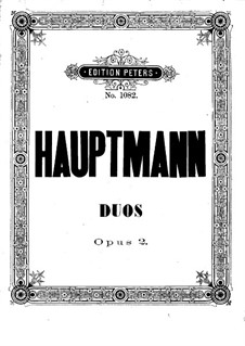 Two Concert Duos for Two Violins, Op.2: violino parte I by Moritz Hauptmann