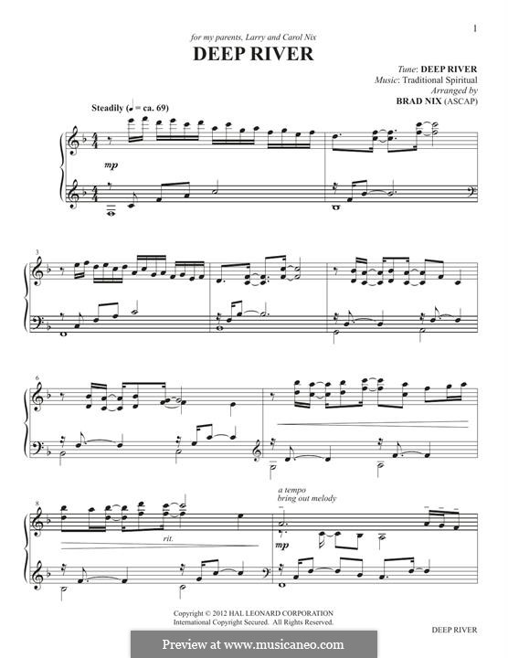 Deep River: Facil para o piano by folklore