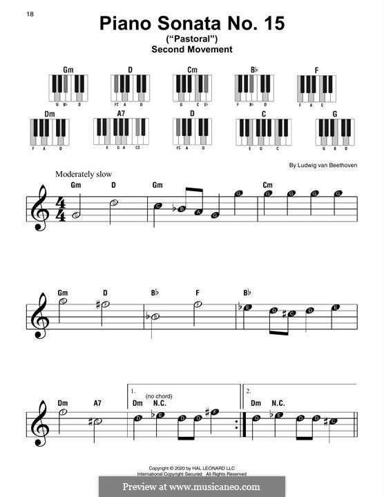 Sonata for Piano No.15 'Pastoral', Op.28: para um único musico (Editado por H. Bulow) by Ludwig van Beethoven