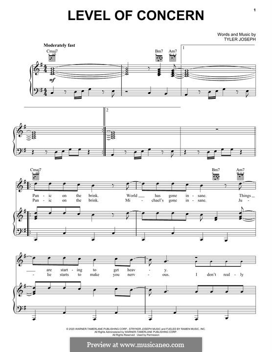 Level of Concern (Twenty One Pilots): Para vocais e piano (ou Guitarra) by Tyler Joseph