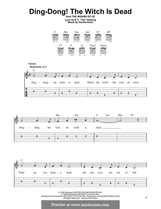 Ding-dong! The Witch Is Dead (from The Wizard of Oz): Para Guitarra by Harold Arlen