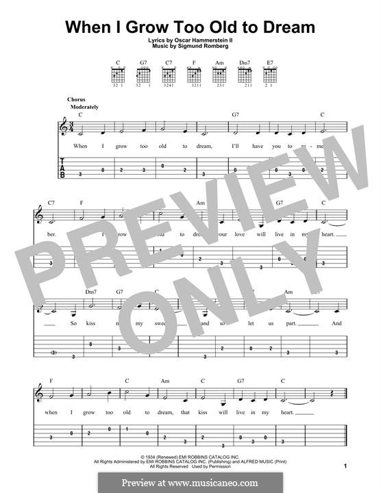 When I Grow Too Old to Dream: Para Guitarra by Sigmund Romberg