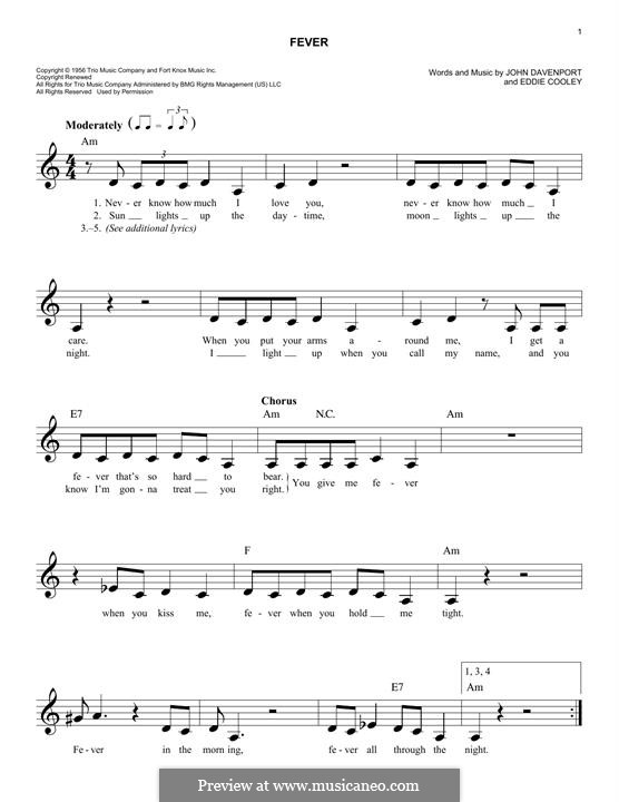 Fever: para teclado by Eddie Cooley, John Davenport