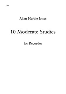 10 Moderate Studies: For bass recorder by Allan Herbie Jones