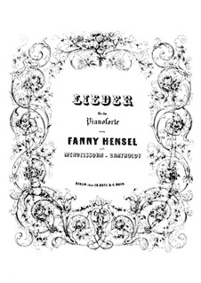 Four Songs for Piano, Book I, Op.2: Four Songs for Piano, Book I by Fanny Hensel