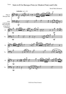 Suite in D: For baroque flute and cello by David W Solomons