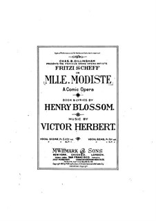 Mlle. Modiste: Partitura Piano-vocal by Victor Herbert