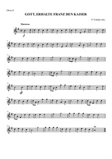 Austrian National Hymn, for orchestra, Hob.XXVIa/43: Oboe parte II by Joseph Haydn