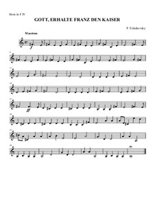 Austrian National Hymn, for orchestra, Hob.XXVIa/43: Horn IV part by Joseph Haydn