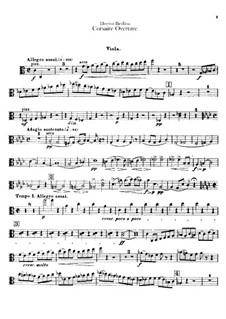 Le Corsaire. Overture, H.101 Op.21: parte viola by Hector Berlioz