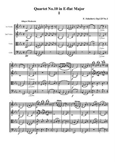 String Quartet No.10 in E Flat Major, D.87 Op.125 No.1: partitura completa by Franz Schubert