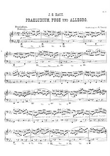 Prelude, Fugue and Allegro, BWV 998: arranjo para piano by Johann Sebastian Bach