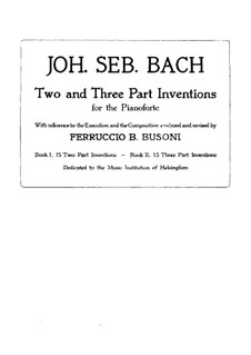 Complete set, BWV 772-786: Edited by F. Busoni by Johann Sebastian Bach