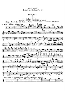 Roméo et Juliette (Romeo and Juliet), H.79 Op.17: parte clarinetas by Hector Berlioz