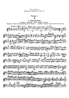 Roméo et Juliette (Romeo and Juliet), H.79 Op.17: violinos parte I by Hector Berlioz