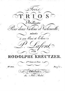 Three Trios for Two Violins and Cello: violino parte II by Rodolphe Kreutzer