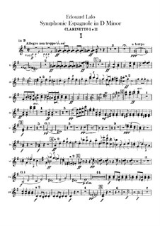 Spanish Symphony in D Minor, Op.21: parte clarinetes by Édouard Lalo