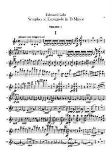 Spanish Symphony in D Minor, Op.21: parte violinos by Édouard Lalo