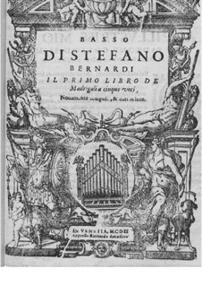 Madrigals for Five Voices: livro I - parte baixo by Steffano Bernardi